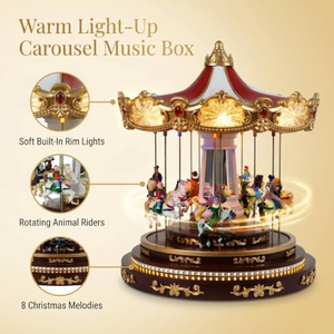 LED Musical Carousel New Arrival <b>Christmas</b> Gift Music <b>Box</b> 2026 <b>Christmas</b> Decoration with bluetooth Function - Product Image 5