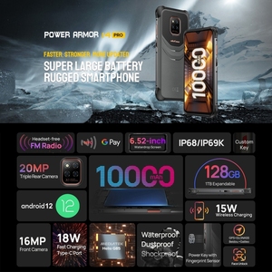 Téléphone robuste Ulefone Power <span class=keywords><strong>Armor</strong></span> 14 Pro Android 12 8 Go + 128 Go avec batterie de 10 000 mAh, compatible avec la recharge sans fil - Product Image 5