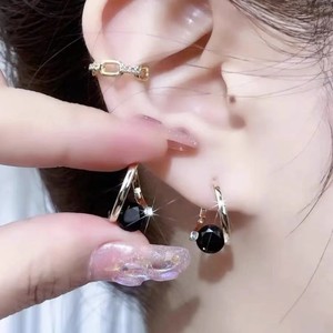 Nouvelles boucles d'oreilles créoles géométriques mignonnes en micro-zirconium et acier inoxydable, style coréen, pour femme, idéales pour les fêtes - Product Image 5