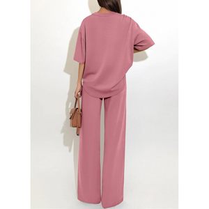 Conjunto de 2 Piezas para Mujer FOXA, Manga Corta, Tejido Transpirable, Informal, para Primavera/Verano, Ideal para Viajes - Product Image 4