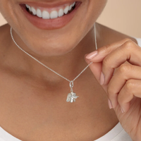 Colgante de elefante origami para mujer, de plata S925 chapada en oro, diseño geométrico de animal, regalo de fuerza y sabiduría, joyería DIY con clip
