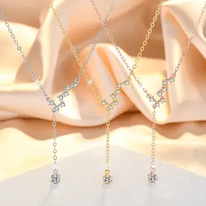 Collana Nappa Fine Fashion Big Dipper Cubic Zircon Star Sign Necklace Long Tassel Necklace Jewelry For Women