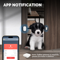 MOES Tuya ZigBee Détecteur de contact pour porte et fenêtre Smart Home Détecteur de porte ouverte/fermée sans fil Fonctionne avec Alexa Google Home