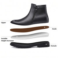 Bottes Chelsea pour hommes à logo personnalisé, rehaussantes de 8 cm, avec fermeture éclair latérale et doublure en fourrure, vente en gros d'usine