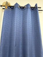 Ensemble de rideaux occultants élégants en jacquard épais à œillets, motif floral, 3 pièces, prêts à poser, vente en gros