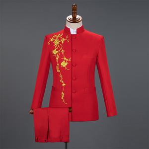 남자의 중국 세트 2 세트 절묘한 자수 결혼식 연회 호스트 성능 세트 세트 <span class=keywords><strong>MAO</strong></span> 세트 - Product Image 5