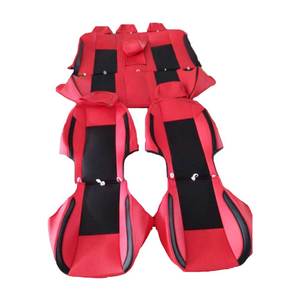 Factory Wholesale High Quality Full Set Flat Pattern Black Red <strong>Car</strong> Seat Covers Universal Fit Most Five Seat <strong>Cars</strong> - Product Image 3