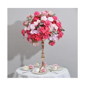 Blanco Rosa Flores artificiales Seda 60cm Rosa Hortensia Mesas grandes para Bola de flores Pieza central Decoración de la boda - Product Image 4