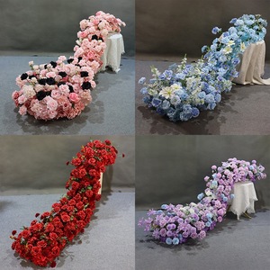 Wholesale Custom Artificial Flower Runner Wedding Corridor <b>Decor</b> <b>Table</b> Runner Wedding Floral Supplies - Product Image 3