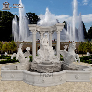 Hermosa FUENTE DE <span class=keywords><strong>Trevi</strong></span> de agua de mármol piedra tallada de jardín al aire libre blanco grande - Product Image 6