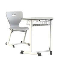 Ensemble de chaise et bureau individuels modernes et confortables en métal et bois de qualité supérieure pour salle de classe et bureau à domicile