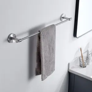 Orangefurn-Toallero decorativo de acero inoxidable 304 para baño, toallero individual de baño montado en la pared
