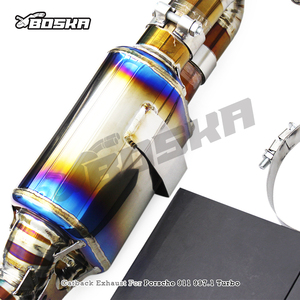 Escape Trasero de Lujo de Ajuste Directo para Porsche 911 997.1 Turbo 3.6T 2004-2007 Boska Racing, Titanio Pulido Espejo, 1.2mm de Grosor - Product Image 2