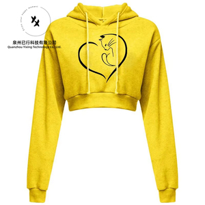 เสื้อฮู้ดครอปแขนยาวสำหรับฤดูหนาว คุณภาพ<span class=keywords><strong>ดี</strong></span> ทนทาน ปักลายได้ตามสั่ง ผ้าสี่ทางยืดหยุ่น ไม่หดตัว สำหรับผู้หญิง - Product Image 1
