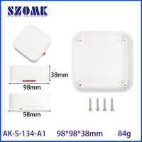 Caja de Plástico para PCB de Montaje en Pared de 98*98*38 mm, Caja de Plástico para Dispositivos Electrónicos
