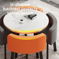Ensemble de table de conférence et de salle à manger en bois au design moderne et minimaliste, idéal pour les bureaux et les hôtels