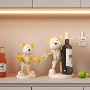 Exhibidores de Vino de Resina con Forma de Oso de Lujo, Adornos para Entrada, Mueble para Botellas de Vino, Decoración Elegante para el Salón - Product Image 3