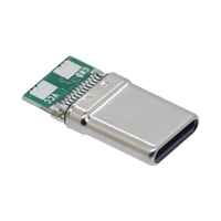 Conector USB 2.0 Tipo C Macho de 24 Pines BTRE, 30V DC 3A, Resistencia de 56K, 2p 4 Núcleos, para Cable de Carga QC