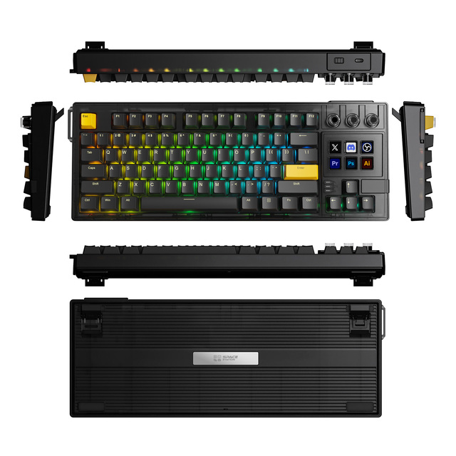 MiraBox K1Pro Mechanical Keyboard with 6 Custom LCD Keys Dynamic Icons and Gasket Mount Structure