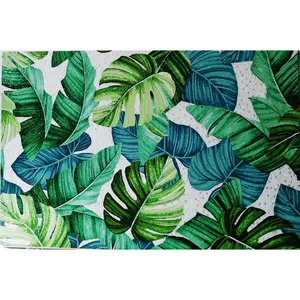 수제 열대 우림 녹색 잎 패턴 유리 모자이크 벽 아트 데코 벽화 크리스탈 모자이크 벽 타일