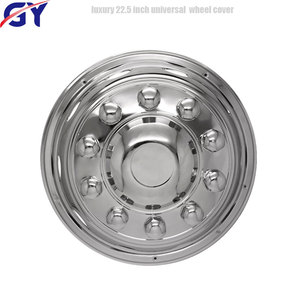 Couverture de <span class=keywords><strong>roue</strong></span> arrière universel en acier inoxydable, accessoire de luxe pour camion, remorque de voiture, 22.5 pouces - Product Image 3