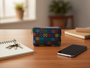 Portamonete Gd Letter con chiusura a cerniera, mini portafoglio unisex in poliestere con design a motivi colorati per l'uso quotidiano - Product Image 2