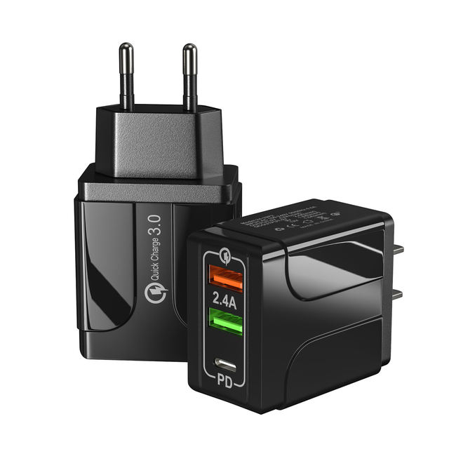 2.4A PD+2USB Port Fast Charger QC 3.0 USB Type C Charger Adapter Fast Travel Wall Phone Charger for iPhone for .