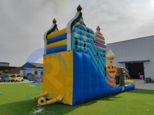 Toboggan aquatique gonflable géant sur le thème du palais arabe, style château d' oasis du désert, parc aquatique pour enfants, location commerciale - Product Image 2
