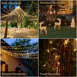 10M-100M Connectabe LED פיות מחרוזת אורות עמיד למים מנורת תאורה חיצוני מסיבת חתונה חג המולד עצי גן דקור