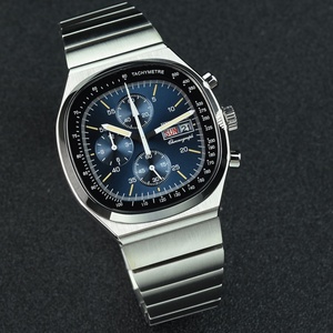 Hruodland 2025 New F022 Retro Quartz <b>Chronograph</b> Men Watches Sapphire Glass Blue Black Stainless Steel Fashion Dress Wristwatch - Product Image 4