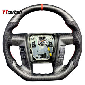 Volant de direction en fibre de carbone véritable personnalisé de style course pour F150 SVT <span class=keywords><strong>Lightning</strong></span> 04, pièces automobiles, accessoires intérieurs de voiture, YTcarbon - Product Image 1