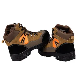 FH1961 Customized Work Boots Anti-smashing Safety Shoes With Steel Toe Yellow And Black Suede Safety Shoes With Factory Prices