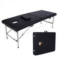 Table de massage pliante portable en cuir synthétique de haute qualité pour salon de tatouage, de beauté, spa et moxibustion