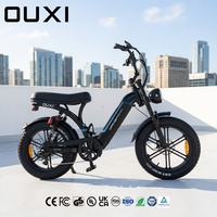 OUXI 15ah double moyeu arrière moteur vélo électrique 48v batterie au lithium usine directe Ebike Q8 avec gros pneu pour adultes