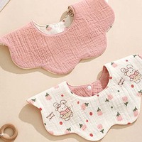 Bavoirs pour bébé en coton 100% uni, jetables, imperméables à 360 degrés, avec pompons, pétales, bandana pour nouveau-né, bouton pression