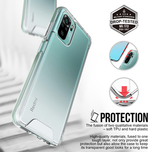 Barato espacio transparente anti-caída de TPU suave y plástico duro cubierta posterior de la caja del teléfono móvil para REDMI NOTE10/5G/P0COM3PRO/5G - Product Image 2