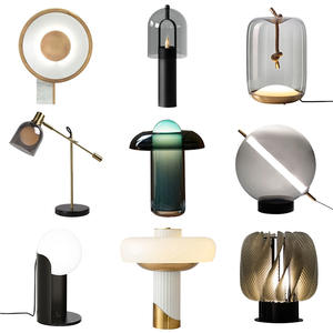 Petite lampe de lecture décorative de chevet de chambre à coucher design lampe de table en verre d'étude de salon - Product Image 5