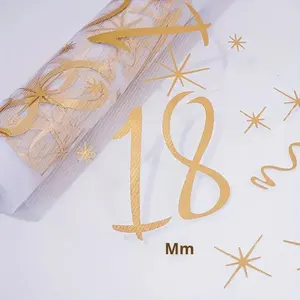 Décoration de table pour 18e anniversaire, nappe dorée à motifs de rouleaux, convient aux filles et aux garçons, chemin de table pour la décoration de la maison - Product Image 3