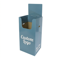 Présentoir de sol pliable en carton ondulé personnalisé pour supermarché, bac de présentation pour bouteilles de vin et de boissons, étagère en carton, présentoir