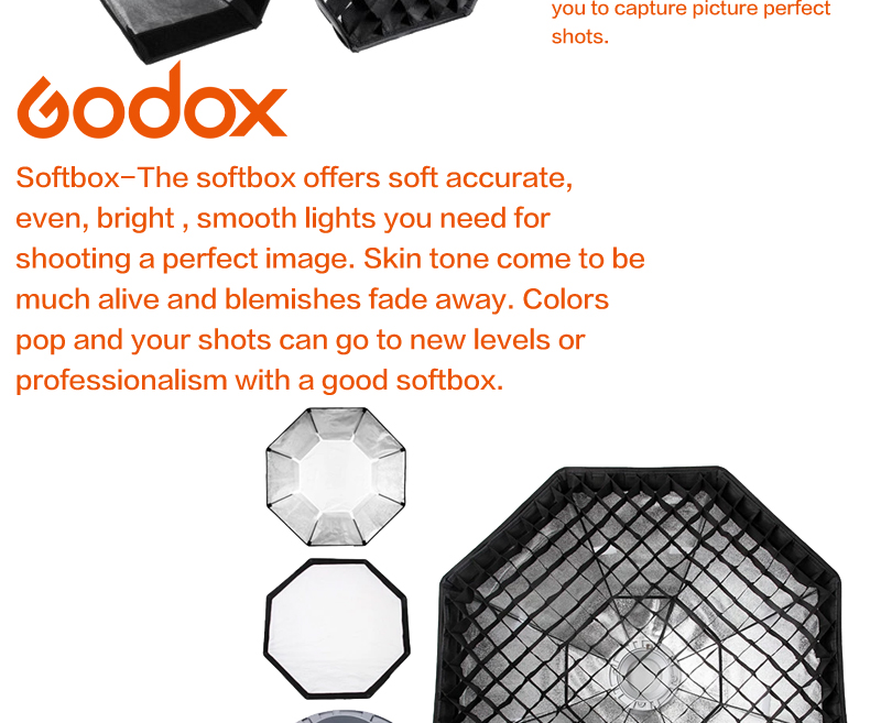 GODOX Grille Softbox 140cm Boîte à Lumière Octogonale Photographie