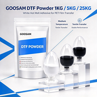 Goosam 1KG 5KG 25KG Poudre adhésive thermofusible DTF TPU blanche à basse température, toucher doux, pour transfert sur film PET et T-shirt