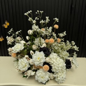 Venta al por Mayor de Centros de Mesa Realistas para Decoración de Bodas, Bola de Flores Artificiales Blancas de Champán de 70 cm - Product Image 6