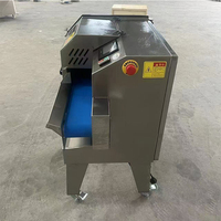 Ainuok Nouvelle trancheuse automatique robuste en acier inoxydable pour viande congelée (poulet, porc, poisson), épaisseur réglable, lames en acier allié, certifiée CE