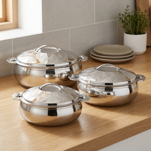 Ensemble de casseroles en acier inoxydable rondes avec couvercle, design moderne et durable, pour cuisinière à gaz et à induction, diamètre 20 cm - Product Image 3