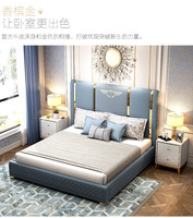 Italien de luxe en bois accueil chambre ensemble de meubles Américain style Offre Spéciale adulte de stockage double king size queen lit en cuir