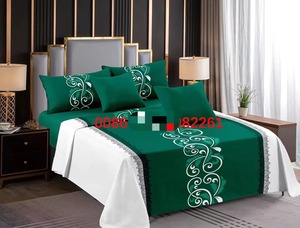 Bộ ga trải giường 6 món họa tiết hoa in cotton, cỡ King, gồm ga trải giường, ga phủ sâu và vỏ gối, vỏ gối tựa - Product Image 5