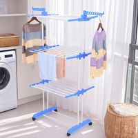 Séchoir à linge pliable à 3 niveaux, séchoir à linge mobile, économiseur d'espace, séchoir vertical avec roulettes pour balcon et petit appartement