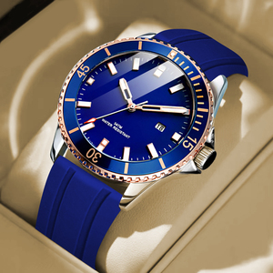 Reloj de Cuarzo de Lujo para Hombre MEDEO, Correa de Silicona y Acero Inoxidable, Escala con Números Romanos, Resistente al Agua 30m, Manecillas Luminosas - Product Image 4