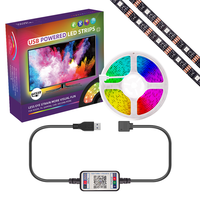 Bande LED intelligente avec application, télécommande, ruban de rétroéclairage TV, rvb 5050, 5V USB IP65, synchronisation de musique, bande lumineuse Led pour la décoration de fête à domicile