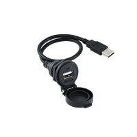 Connecteur USB 2.0 étanche IP65 avec câble d'extension, contacts en cuivre, boîtier en nylon